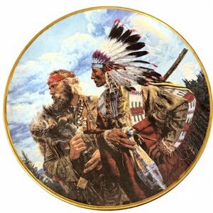 Native American Themed Decorative Collector Plate - Multi-Color